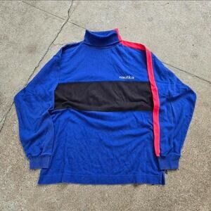 Vtg 90s Og NAUTICA Embroidered Logo Colorblock Mock Neck Longsleeve Shirt Lg